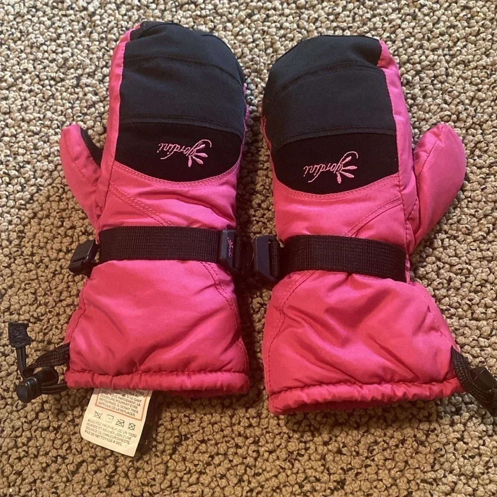 Giordini Lily Mitt Junior Hot Pink & Black Mittens Size XS in Like New Condition